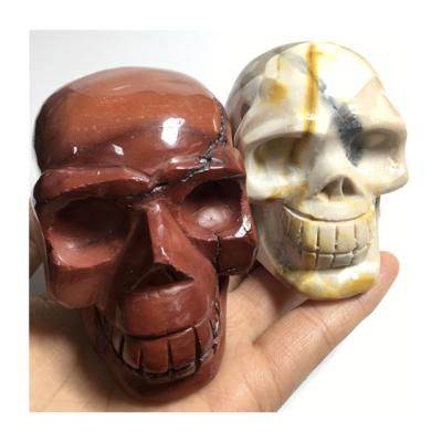 China Wholesale Natural Europe Skulls Egg Yolk Quartz Hand-Carved Crystal Skulls For Home Decoration for sale