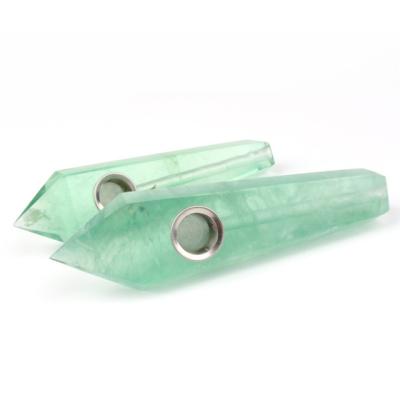 China Wholesale Europe Natural Gemstone Fluorite Smoking Pipe High Quality Green Stones For Gifts for sale