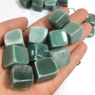 China Wholesale Natural Europe Quartz Green Aventurine Loose Cube Tumbled Stone For Home Decoration for sale