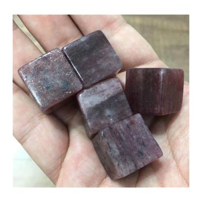 China Europe Wholesale Natural Volume Tumbled Stones Strawberry Quartz Crystal Red Cube For Home Decoration for sale