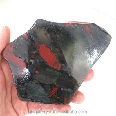 China Europe New Product Natural Loose Gemstone Polished African Bloodstone Crystal Slice For Home Decoration for sale