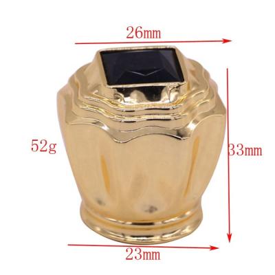 China Non Spill Crystal On Top Design Luxurious Zamac Perfume Cap OEM For FEA 15 Perfume Bottle for sale