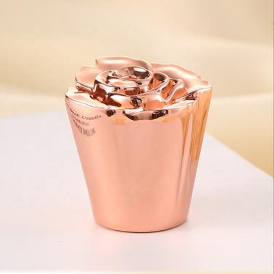 China Non spill best selling classics rose gold color zamac perfume cap for glass bottle FEA15 for sale