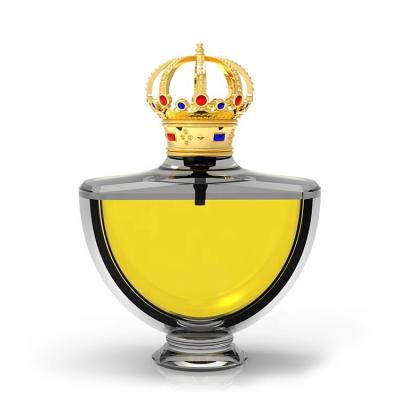 China Non Spill Zamac Perfume Lids Gold Perfume Cap Hollowed Crown Shape Design Zamac Perfume Cap For Glass Bottle FEA15 for sale