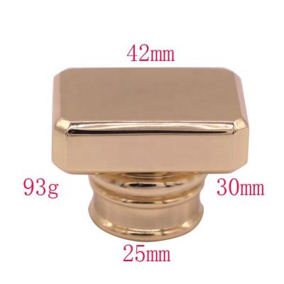 China Non Spill Custom Perfume 3 Cap Zamac Perfume Cap Square Sliver Cap for sale