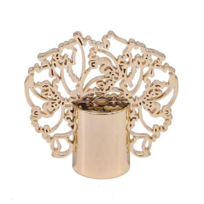 China Non Spill Metal Gold Cap Luxury Perfume Cap Flower For Glass Bottle for sale