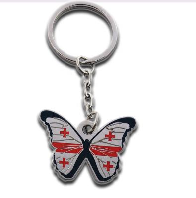 China Custom Butterfly Enamel Metal Keychain Europe Enamel Metal Key Chain Keychain Cute Soft Cartoon Animal for sale