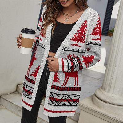 China Anti-wrinkle New Women's Knitted Cardigan Commuter Mid-length Loose Sweater Women for sale