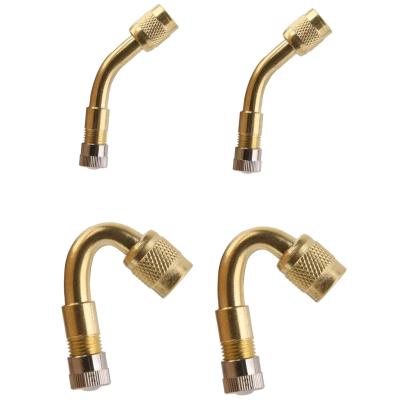 China Durable Car Tyre Valve Extension Gold , Valve Stem Extenders 45 / 135 Degree for sale