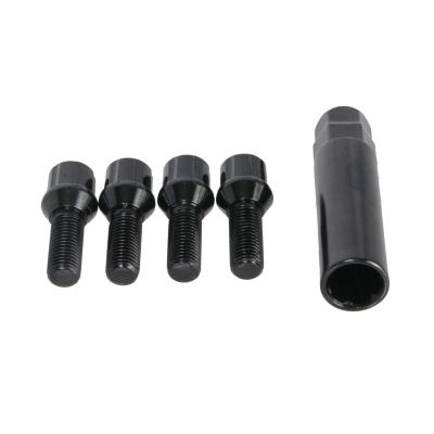 China BMW Wheel Spline Lug Bolts Heat Treated Steel 60 Degree Taper Cone Seat for sale