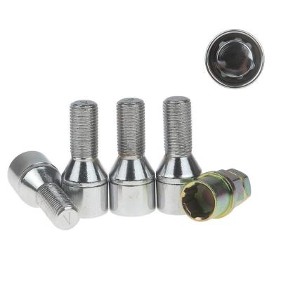 China Slot Cone Seat Locking Wheel Bolts 56 X 23.5 Mm Dimension For Audi / Benz / VW for sale