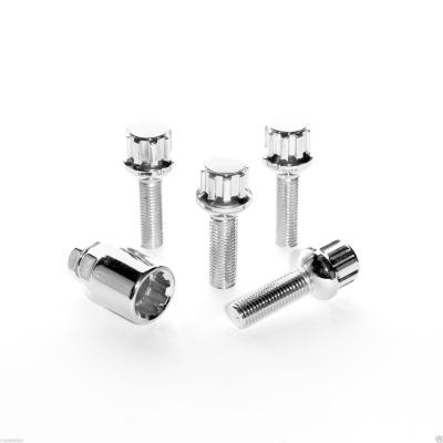 China Silver Wobble Car Wheel Bolts High Precision Tapered Seated For Benz Series for sale