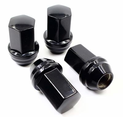 China Wheel Nuts Gloss Black Lug Nuts 14 X 1.5mm conical seat 1.46'' for sale