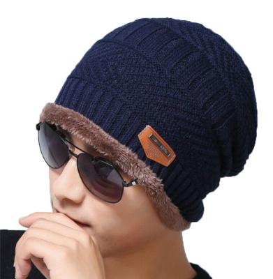 China Beanie Knit Hats Warm Thicken Medium Winter Medium Hat for Men and Women Beanie Knitted Hat Scarf Set Unisex for sale