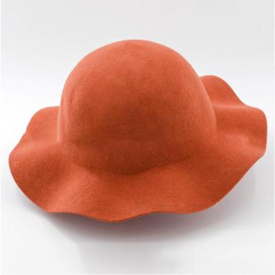 China Designer Hats Wholesale New Brim Brim 2021 Plush Design New Woolen Wide Brim Women's Wool Felt Hat Women Wide Brim Felt Hats for sale