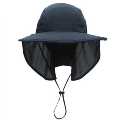 China COMMON Custom Design Summer Sun Protection Fishing Hats , With Removable Neck Flap Cap Neck Cover Unisex for sale