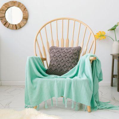 China 2021 Anti-Static Anti-Static Bedding Blanket Sofa Color Knit Home Decor Knitted Home Blankets With Tassels Throw Blanket for sale