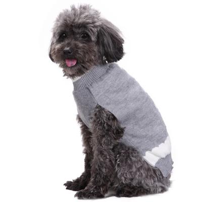 China 2021 Soft Gray Knitted Clothes Warm Winter Dog Sweater Equipment Custom Made Factory Viable For Small Dog for sale