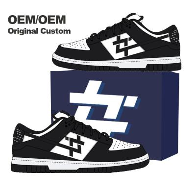 China Fashion Trend Mens Top Shoes S Kids High Tops Skateboard Shoes Zapatillas Private Label Sneakers Leather OEM Custom Sneakers With My Logo for sale