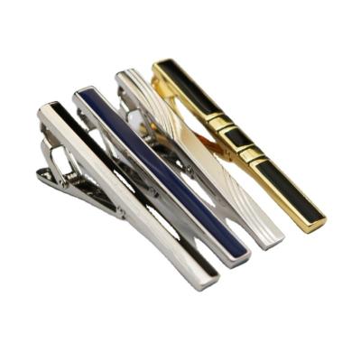 China Commerce Wholesale Blank Silver Color Men Cufflinks And Neck Tie Bar Clip Stainless Steel For Clip On Custom Logo Ties For Men for sale