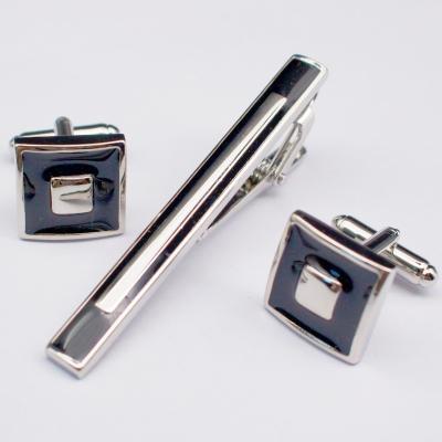 China Copper material Business Tie clip Cufflinks Set Shirt cufflinks Men's tie clip Metal accessories for sale