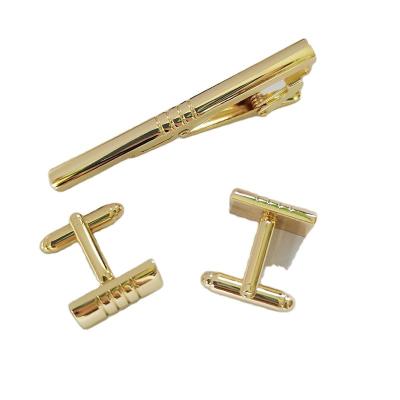 China Copper material Men's shirt tie clip Cuff links Set Gift Box Accessories Business cuff links for sale