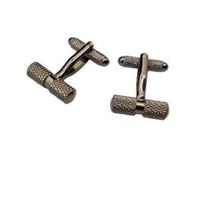 China Simple New simple rod cufflinks cylindrical men's and women's shirts silver cufflinks for sale