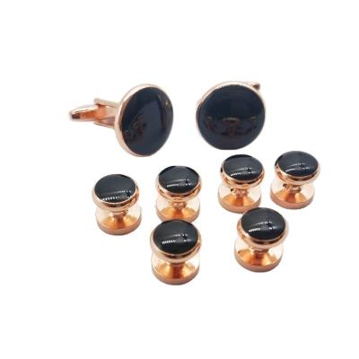 China Brass New round metal drop paint cufflinks Metal brass shirt cufflinks everyday accessories for sale