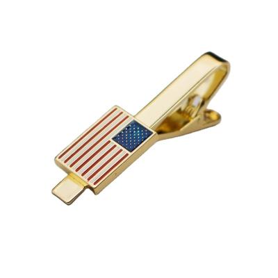 China Bow tie clip New American Flag tie clip National symbolic color Business meeting tie clip for sale