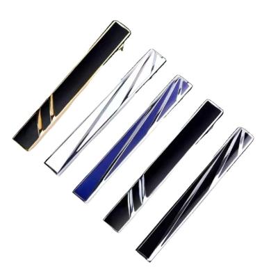 China Business Wholesale Blank Silver Color Men Cufflinks And Neck Tie Bar Clip Stainless Steel For Clip On Custom Logo Ties For Men for sale