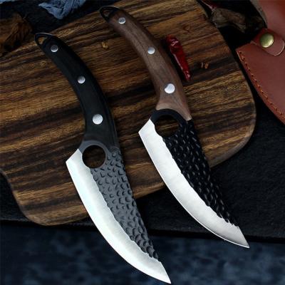 China Direct Selling Sustainable Stainless Steel Handle Hand Wooden Butcher Knife for sale