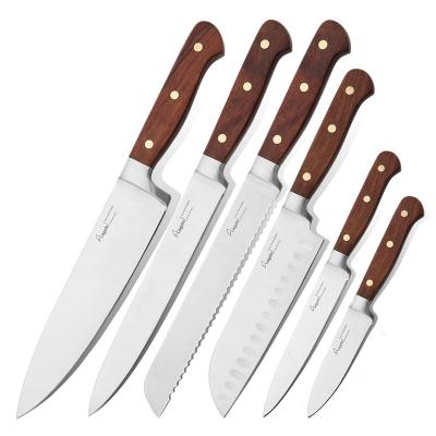 China Sustainable Premium Wood Handle Knife Set Kitchen Cutlery for sale