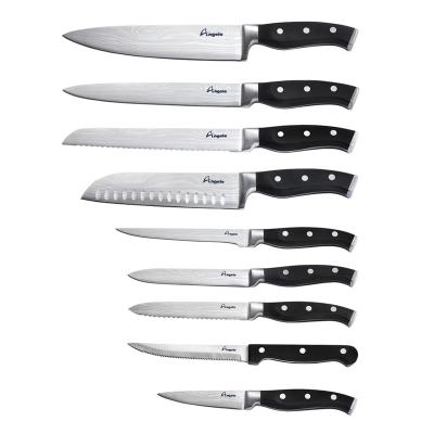 China Viable Wholesale High Quality High Carbon Steel Premium Kitchen Knife 11 Pieces With Laser Grit for sale