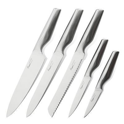 China Durable 5 Sets Cavity Handle Stainless Steel Kitchen Knife Set for sale