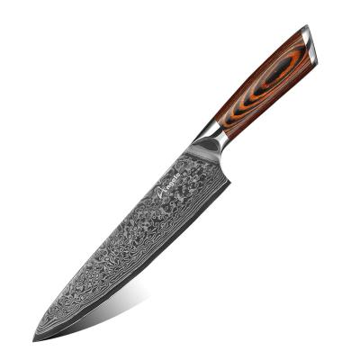 China Viable Custom Logo VG-10 Handmade Damascus Steel Ultra Sharp Kitchen Knife for sale