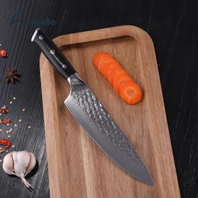 China Sustainable Sale Kitchen Top Amazon Damascus Laser Pattern Steel Knife for sale