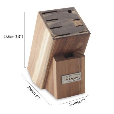 China Universal Sustainable Acacia Wood Holder Kitchen Knife Block - Wooden Knife Holder For Kitchen Counter for sale