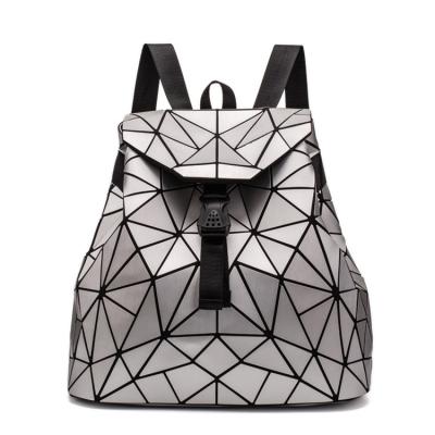 China Waterproof Girls Shape Lingge Geometric Women Backpack Travel Shoulder Bag for sale