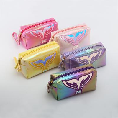 China Hot Selling Colorful Holographic Cosmetic Bag Mermaid Travel Toiletry Item Organizer Fast Delivery Make Up Bags For Girls for sale