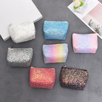 China Hot Sales Fast Shipping Small Mini Makeup Organizer Purse Glitter Lipstick Pouch Glitter Lipstick Bag for sale