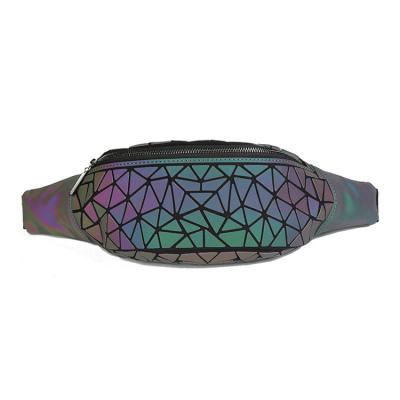 China Water Proof Luminous Fast Shipping Geometric Girl Woman Chest Waist Bag for sale