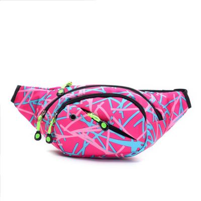 China With Earphone Hole Fashion Mix Color 3 Pocket Pussy Package Chest Waist Nylon Bags With Earphone Hole for sale