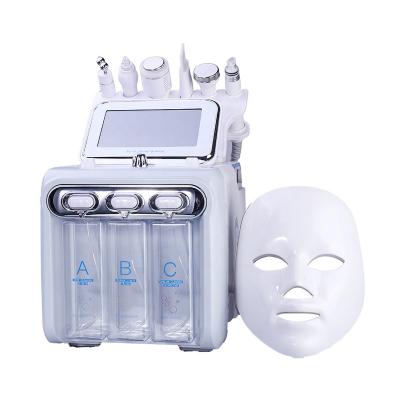 China Hydra Exfoliators Portable 7 in 1 Aqua H2O2 Jet Peel Small Bubble Facial Microdermabrasion Machine with LED Mask for sale