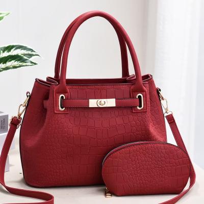 China Fashion OEM Supplier 2022 Wholesale Popular 2 in 1 Sets Purses Ladies Crocodile Printing Shoulder Handbag Messenger for sale