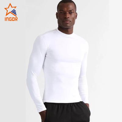 China Anti-wrinkle men's full sleeve t-shirt sports gym t-shirt sport for mens custom logo mens compression running sporty shirt for sale