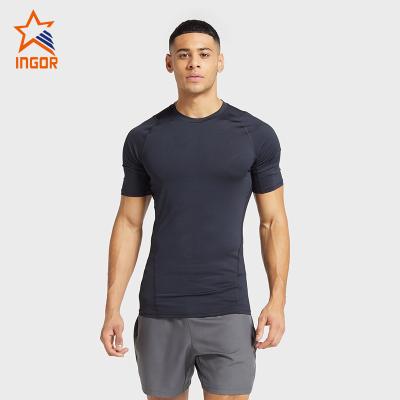 China New Style Man Antibacterial Short Sleeve Compression Workout Quick Dry T-shirt Running Sportswear for sale