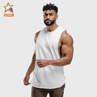 China Viable Custom Logo Mens Sport Shirt Mesh Running T-shirts Gym Tank Tops Men's Sleeveless Tank Top for sale