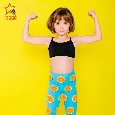 China New Style QUICK DRY Clothes Kids Yoga Mom And Girl Yoga Pants Orange Sports Gaiters for sale