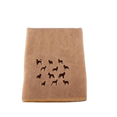 China Custom Super Soft Absorbent Embroidered Towels Child Safe Microfiber Pet Towels for sale