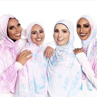 China Muslim hijab cotton hijab tie dye hijab women adult woman scarf hijab 2021 color shawl simple popular muslim scarf for sale